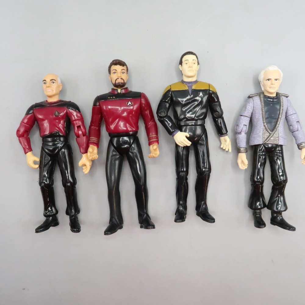 Star Trek  Action Figure Lot Playmates Captain Jean-Luc‎ Riker  Lt. Commander